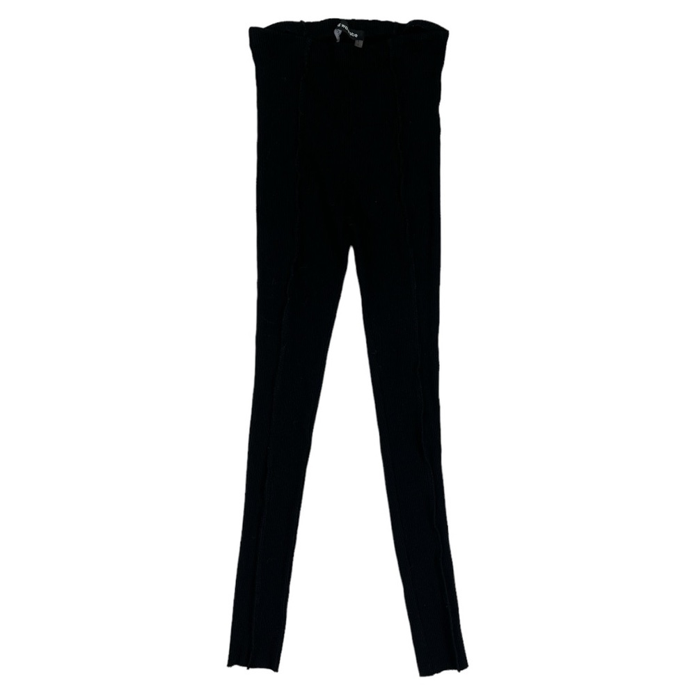 Naked Wardrobe All Snatched Everything Rib Knit Leggings in Black Size Medium - Picture 2 of 5